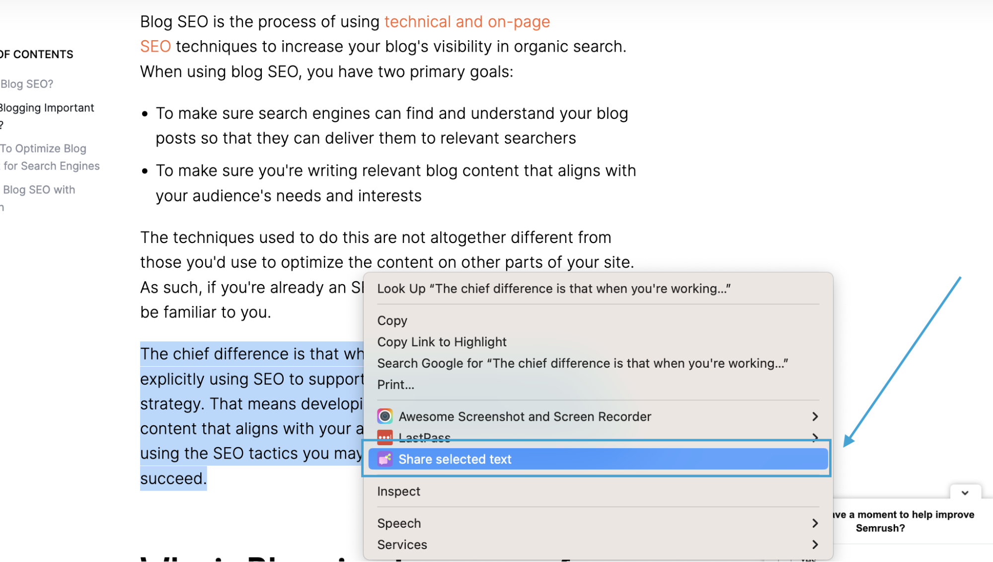 Extensão da Semrush para Google Chrome