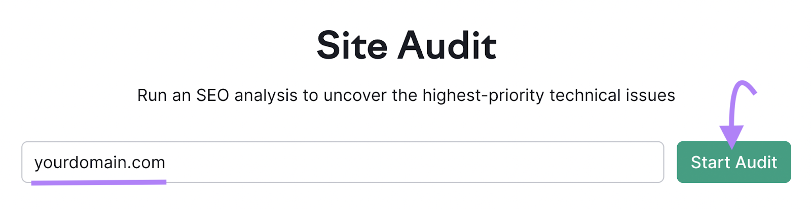 Suchleiste im Site-Audit-Tool von Semrush