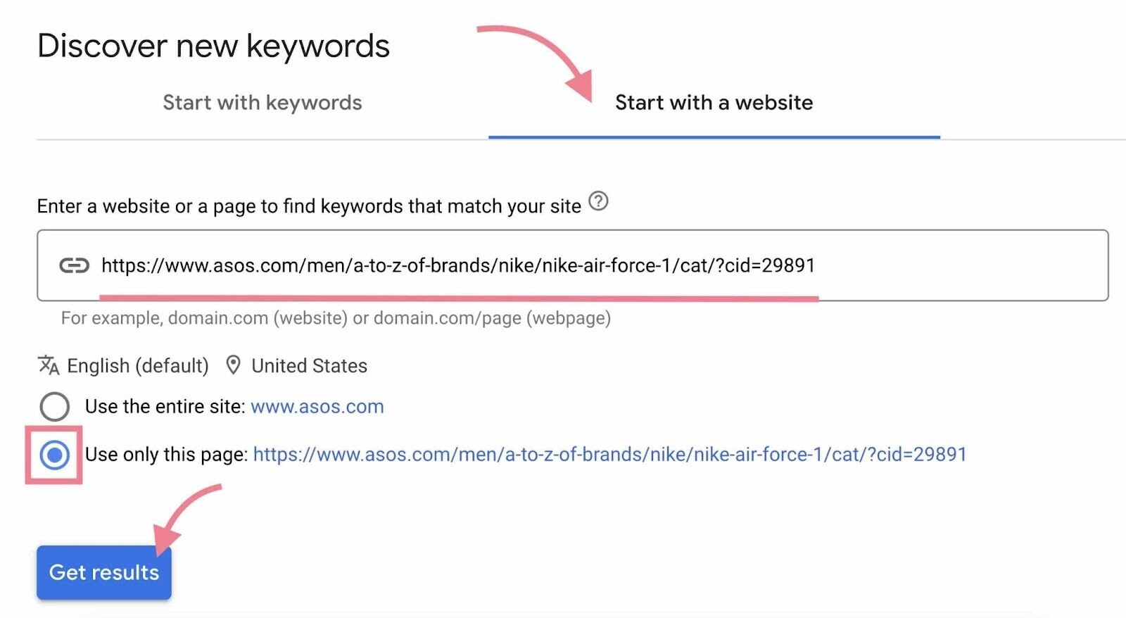 Insira o URL do site do seu concorrente