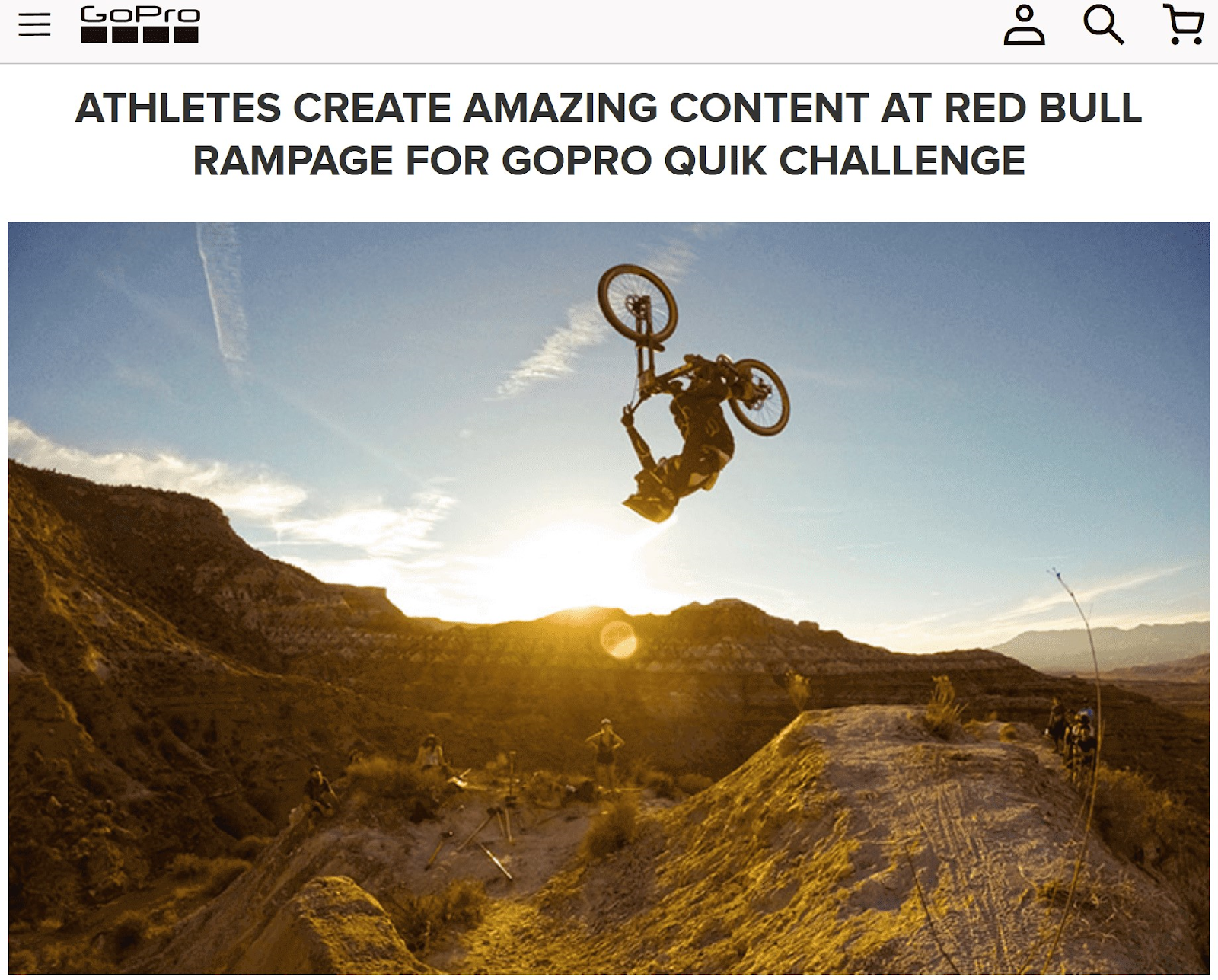 Articolo di GoPro "Gli atleti creano contenuti straordinari durante la furia Red Bull per la sfida rapida di GoPro"