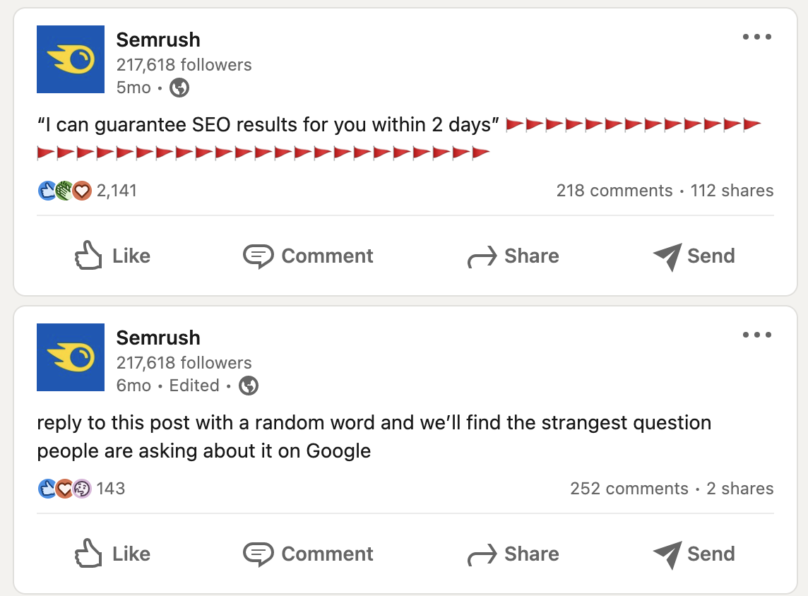 Social Media Marketing example