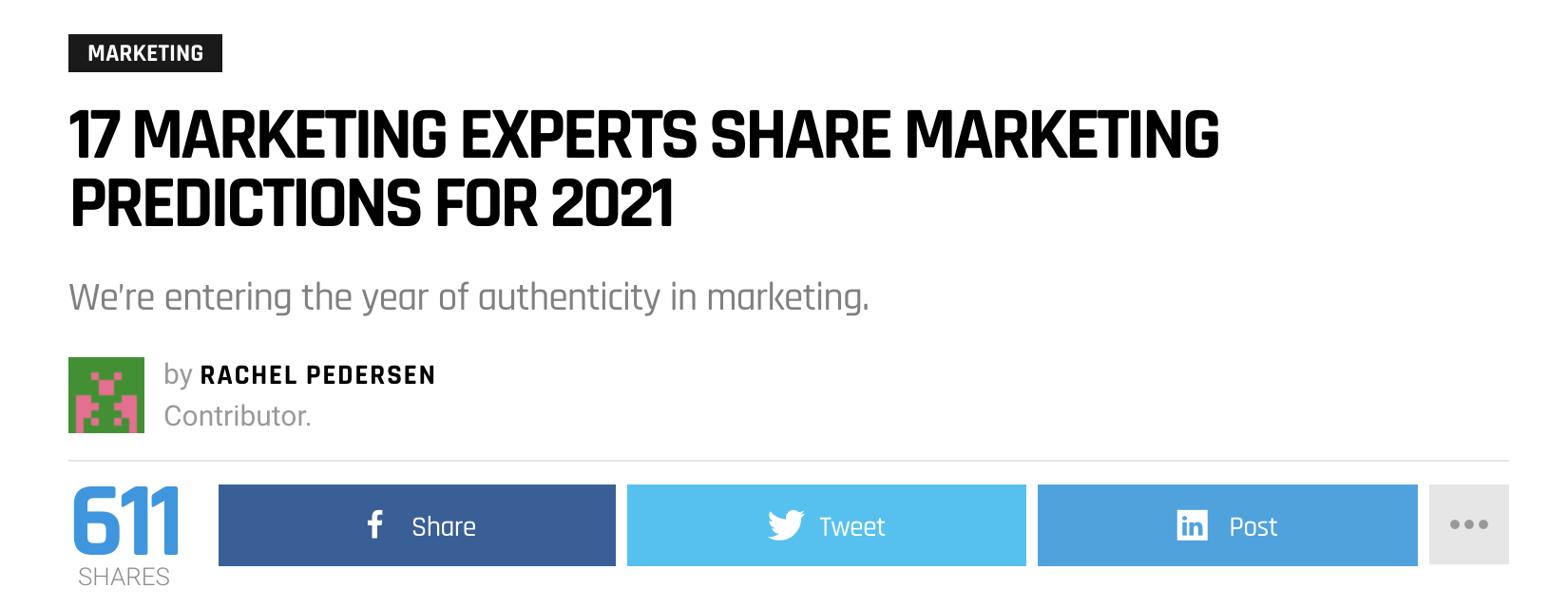 Überschrift: 17 Marketing Experts Share Marketing Predictions for 2021