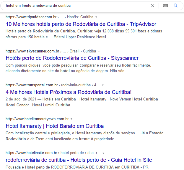 Exemplo hotel Itamaraty