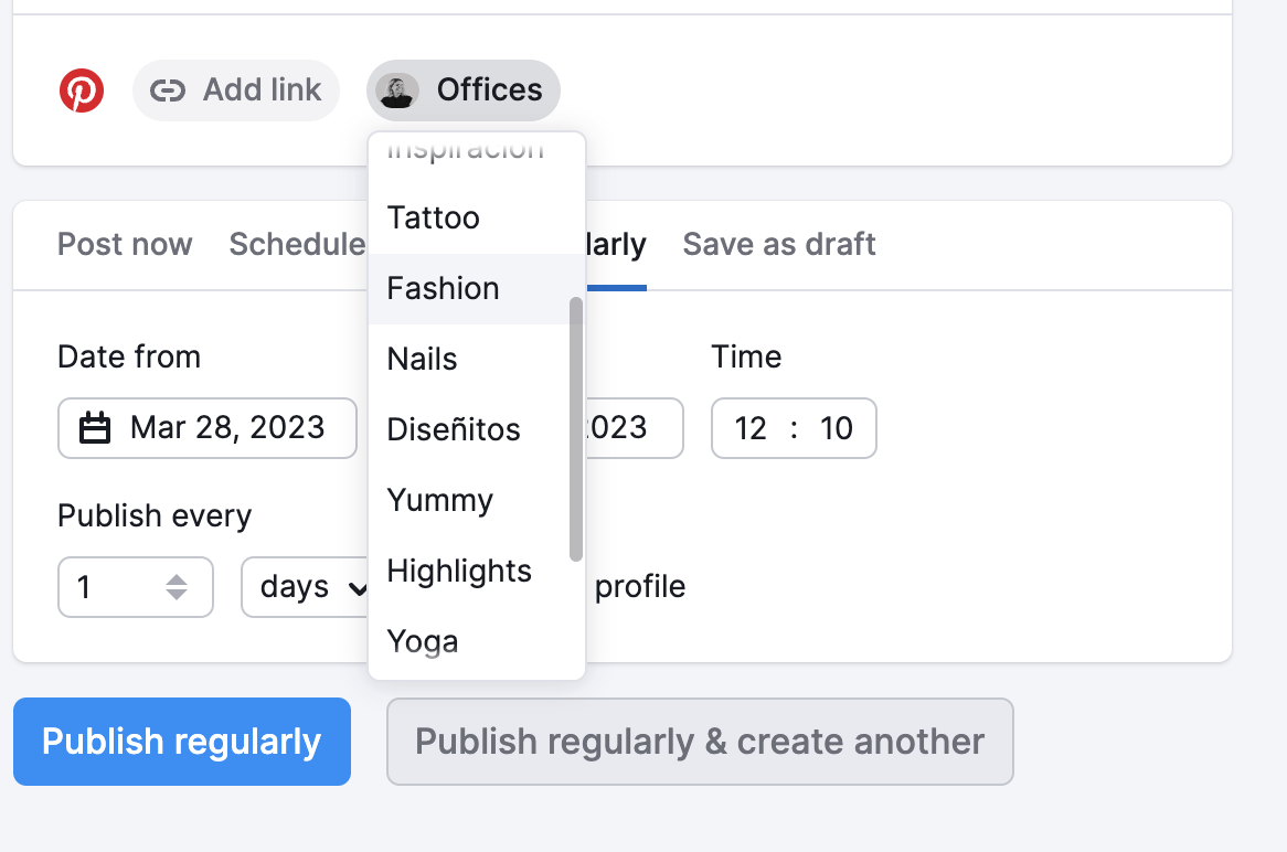 Criando Novas Publicações para o Pinterest