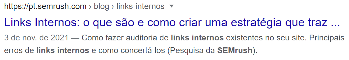 como ranquear no google - exemplo meta-título na serp